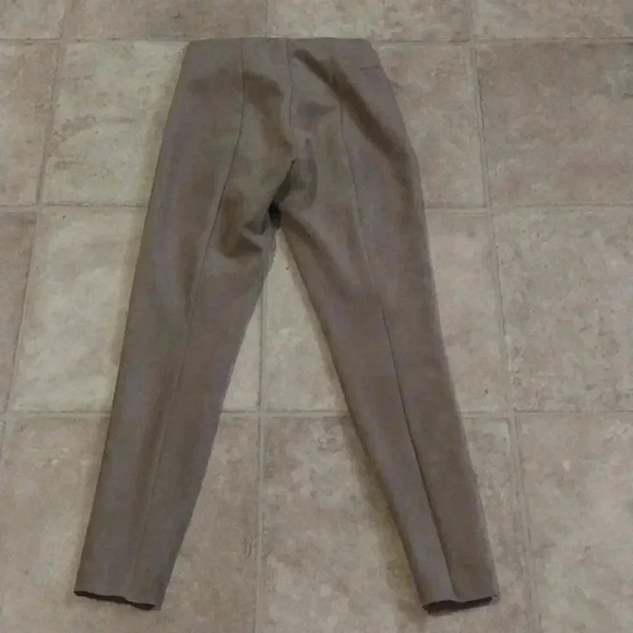 Zara Faux Suede Skinny Raw Hem Pants with Ankle Zipper Size XS - Picture 6 of 8